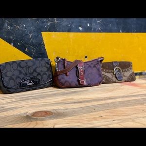 3 used purses, handbags, wallets or clutches